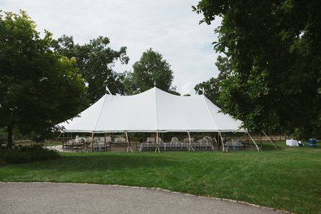 The reception tent on the lawn at The Bradley Estate.